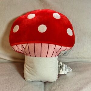 Red, Pink, & White Cute Women Owned Mushroom Decorative Pillow - 13.75x13- NWT
